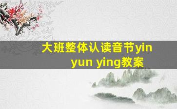 大班整体认读音节yin yun ying教案